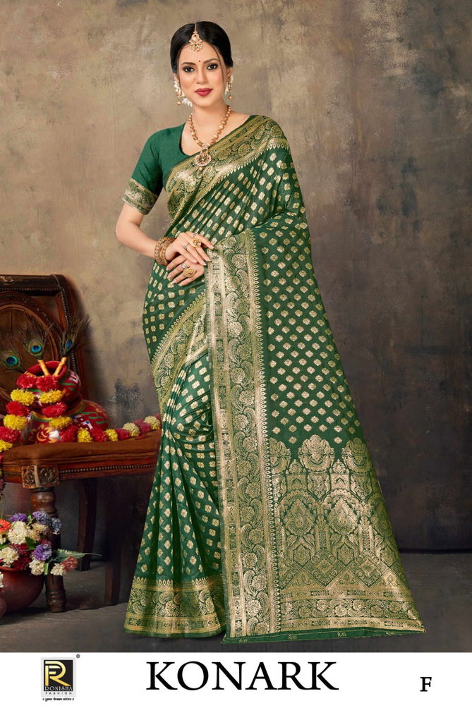 Konark By Ronisha Designer Banarasi Silk Sarees Wholesale Price In Surat
